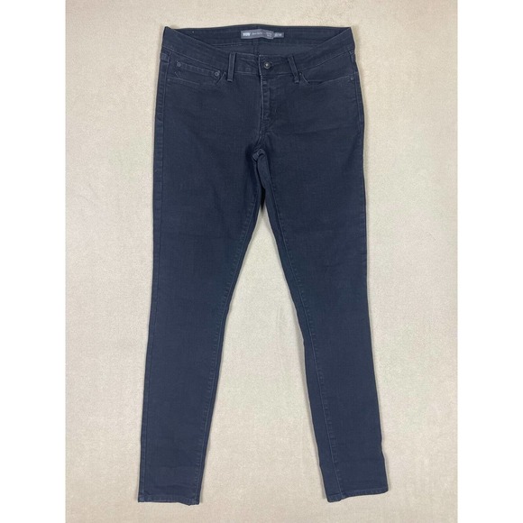 Levi's Demi‎ Curve Skinny Leg Womens 10/30 Black Mid Rise Cotton Blend Pockets - Picture 1 of 13